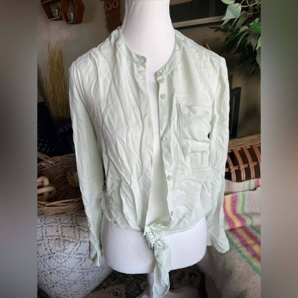 Theory %100 Silk Button-Up Blouse